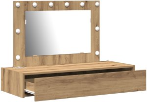 vidaXL Toaletka Dąb z litego drewna Płyta wiórowa 100 x 40 x 70 cm 4