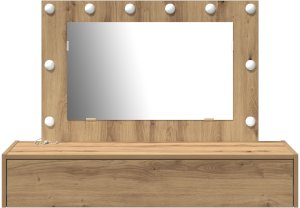 vidaXL Toaletka Dąb z litego drewna Płyta wiórowa 100 x 40 x 70 cm 5