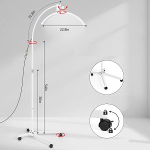 Lusterko kosmetyczne Michael Marinelli Lampa LED Kosmetyczna Bezcieniowa Moon do Makijażu Paznokci Rzęs 45W +Pilot / GX585R-PRO Biały 4