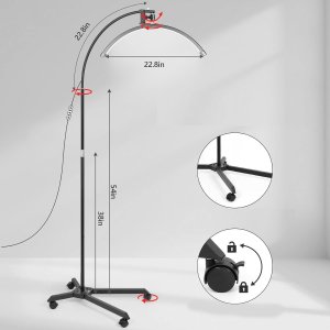 Lampa LED Kosmetyczna Bezcieniowa Moon do Makijażu Paznokci Rzęs 45W +Pilot / GX585R-PRO Czarny 11