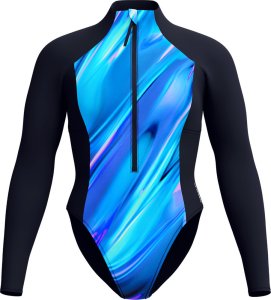 Damski Strój Kąpielowy Print L/s Zip 1 Pc  rozmiar XL 1