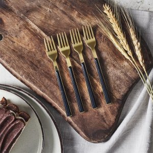 INTESI ZESTAW 4 WIDELCZYKÓW DESEROWYCH           CHARLOTTE ZŁOTE/CZARNE 2