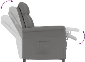 vidaXL Fotel Recliner Ciemnoszary Tkanina Standardowy Fotel Recliner 6