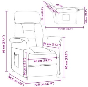 vidaXL Fotel Recliner Ciemnoszary Tkanina Standardowy Fotel Recliner 7