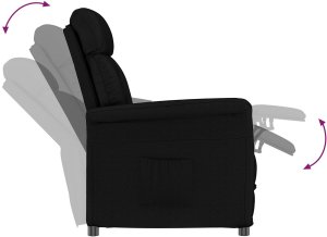 vidaXL Fotel rozkładany Czarny Skóra syntetyczna Średni 5