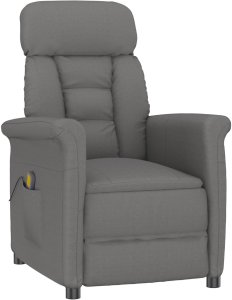 vidaXL Fotel do Masażu Ciemnoszary Poliester Średni Fotel do Masażu 2