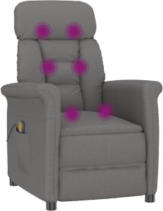 vidaXL Fotel do Masażu Ciemnoszary Poliester Średni Fotel do Masażu 7