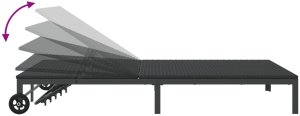 vidaXL Leżak Czarny Wiklina 200 x 109 x 27,5 cm Składany 9