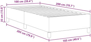 vidaXL Rama łóżka Ciemnoszara Drewno 100 x 200 x 35 cm Rama łóżka 9