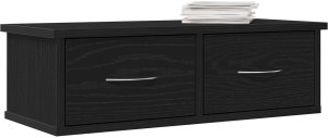 vidaXL Półka Ścienna Czarna Dębowa Drewno Inżynieryjne 60 x 26 x 18,5 cm 3