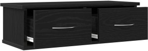 vidaXL Półka Ścienna Czarna Dębowa Drewno Inżynieryjne 60 x 26 x 18,5 cm 5