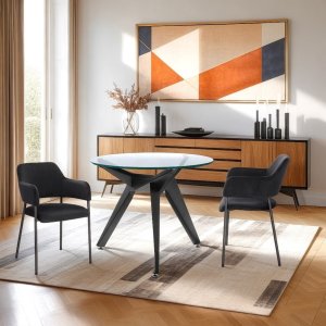 INTESI STÓŁ TROY 90CM TRANSPARENTNY/ CZARNY 2