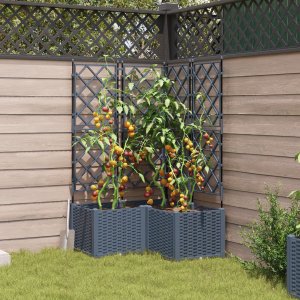 vidaXL Donice ogrodowe Jasnoszary Plastik 80 x 80 x 143 cm 3