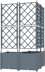 vidaXL Donice ogrodowe Jasnoszary Plastik 80 x 80 x 143 cm 5