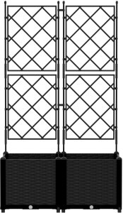 vidaXL Donice ogrodowe Czarny Plastik 80 x 40 x 143 cm Donice 4