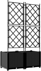 vidaXL Donice ogrodowe Czarny Plastik 80 x 40 x 143 cm Donice 6
