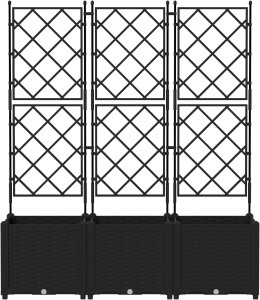 vidaXL Donice ogrodowe Czarny Plastik 120 x 40 x 143 cm Wytrzymała 4