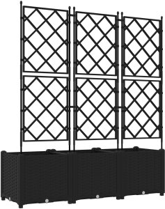 vidaXL Donice ogrodowe Czarny Plastik 120 x 40 x 143 cm Wytrzymała 6