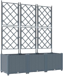 vidaXL Donice ogrodowe Jasnoszary Poliżywica 120 x 40 x 143 cm Donice 2