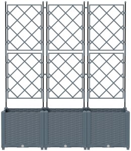 vidaXL Donice ogrodowe Jasnoszary Poliżywica 120 x 40 x 143 cm Donice 4