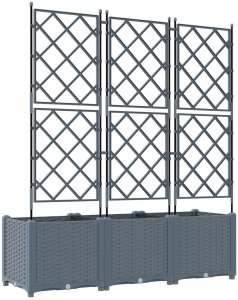 vidaXL Donice ogrodowe Jasnoszary Poliżywica 120 x 40 x 143 cm Donice 6