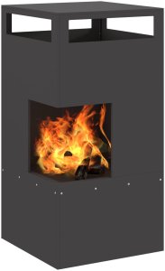 Palenisko ogrodowe vidaXL Piecyk na drewno Czarny Stal 50 x 50 x 100 cm Trwały 3