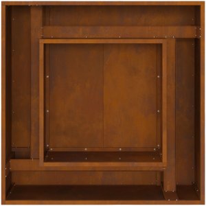 Palenisko ogrodowe vidaXL Kominek Ogrodowy Brązowy Stal zwietrzała 80 x 80 x 40 cm Trwały 6