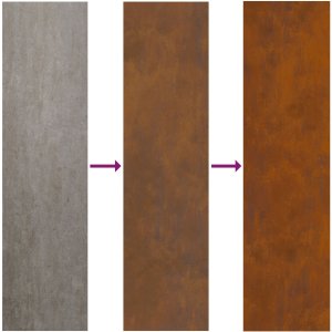 Palenisko ogrodowe vidaXL Kominek Ogrodowy Brązowy Stal zwietrzała 80 x 80 x 40 cm Trwały 8