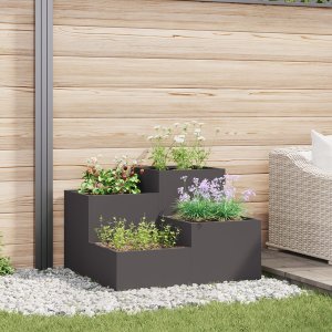 vidaXL Donica ogrodowa Czarna Metalowa 100 x 100 x 60 cm Donice Donica 1