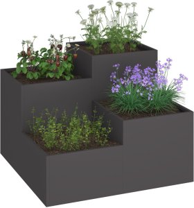 vidaXL Donica ogrodowa Czarna Metalowa 100 x 100 x 60 cm Donice Donica 3