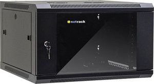 Szafa NetRack Netrack szafa wisząca 19", 6U/600x600mm – czarna, drzwi szklane, otwierane boki - 019-060-66-022 1