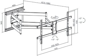 UCHWYT DO TELEWIZORA LUB MONITORA BRATECK-LPA84-486XL BRATECK 5