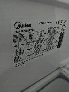 Midea Refrigerator | MERB276FGE02A | Energy efficiency class E | Free standing | Combi | Height 180 cm | No Frost system | Fridge net capacity 199 L | Freezer net capacity 71 L | 41 dB | Stainless steel 8