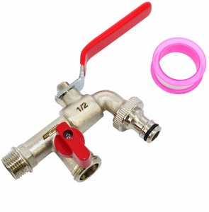 AWTOOLS KRAN OGRODOWY MOSIĄDZ NIKLOWANY PODWÓJNY 1/2" GWINT ZEWNĘTRZNY 2x3/4" 1