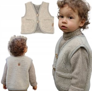 Zaffiro - Kamizelka 100% wełna - Baranek 74/80 Beige U 12