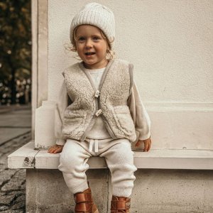 Zaffiro - Kamizelka 100% wełna - Baranek 74/80 Beige U 3