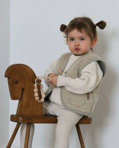 Zaffiro - Kamizelka 100% wełna - Baranek 74/80 Beige U 6