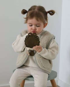 Zaffiro - Kamizelka 100% wełna - Baranek 74/80 Beige U 7