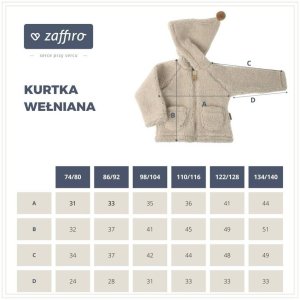 Zaffiro - Kurteczka Meri 100% wełna - Baranek 110/116 Beige U 2