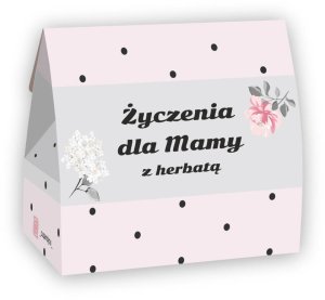 BOX zestaw prezentowy dla mamy "Kochana Mama". Najlepszy prezent upominek na Dzień Matki - zestaw herbat, świeca sojowa czekoladowa fanaberia, filiżanka ze spodkiem, kawa śmietankowa 200g, zestaw kaw 6