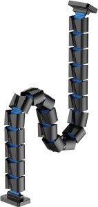 Organizer kabli, G�sia szyja z magnetycznym mocowaniem, czarno-niebieski, 1285mm, do sto��w z regulacj� wysoko�ci, Powerton 2