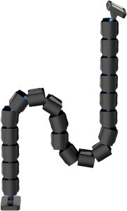 Organizer kabli, G�sia szyja z magnetycznym mocowaniem, czarno-niebieski, 1285mm, do sto��w z regulacj� wysoko�ci, Powerton 3