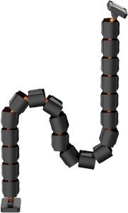 Organizer kabli, G�sia szyja z magnetycznym mocowaniem, czarno-pomara�czowy, 1285mm, do sto��w z regulacj� wysoko�ci, Powerton 3