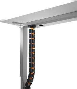 Organizer kabli, G�sia szyja z magnetycznym mocowaniem, czarno-pomara�czowy, 1285mm, do sto��w z regulacj� wysoko�ci, Powerton 4