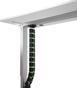 Organizer kabli, G�sia szyja z magnetycznym mocowaniem, czarno-zielony, 1285mm, do sto��w z regulacj� wysoko�ci, Powerton 4