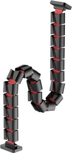 Organizer kabli, G�sia szyja z magnetycznym mocowaniem, czarno-czerwony, 1285mm, do sto��w z regulacj� wysoko�ci, Powerton 2