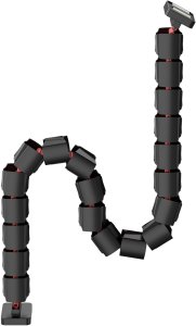 Organizer kabli, G�sia szyja z magnetycznym mocowaniem, czarno-czerwony, 1285mm, do sto��w z regulacj� wysoko�ci, Powerton 3