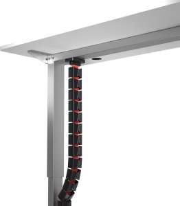 Organizer kabli, G�sia szyja z magnetycznym mocowaniem, czarno-czerwony, 1285mm, do sto��w z regulacj� wysoko�ci, Powerton 4