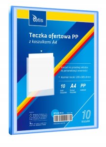 Teczka ofertowa A4 PP + 10 koszulek niebieska BT630-N10 tetis 1
