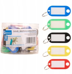 Zawieszki – identyfikatory do kluczy kolorowe 50szt. (48) 3